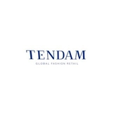 Logotipo de Tendam en blanco y negro, en un fondo claro