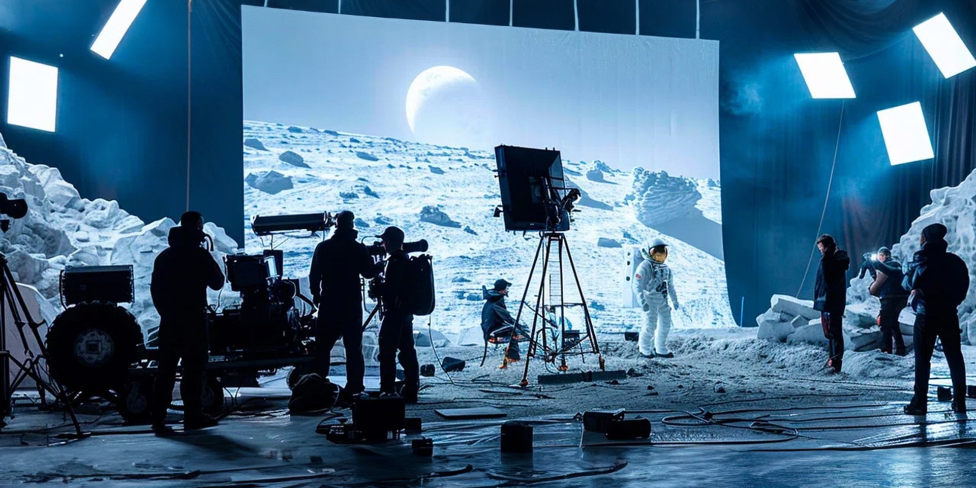 Escenografía de una película de un astronauta