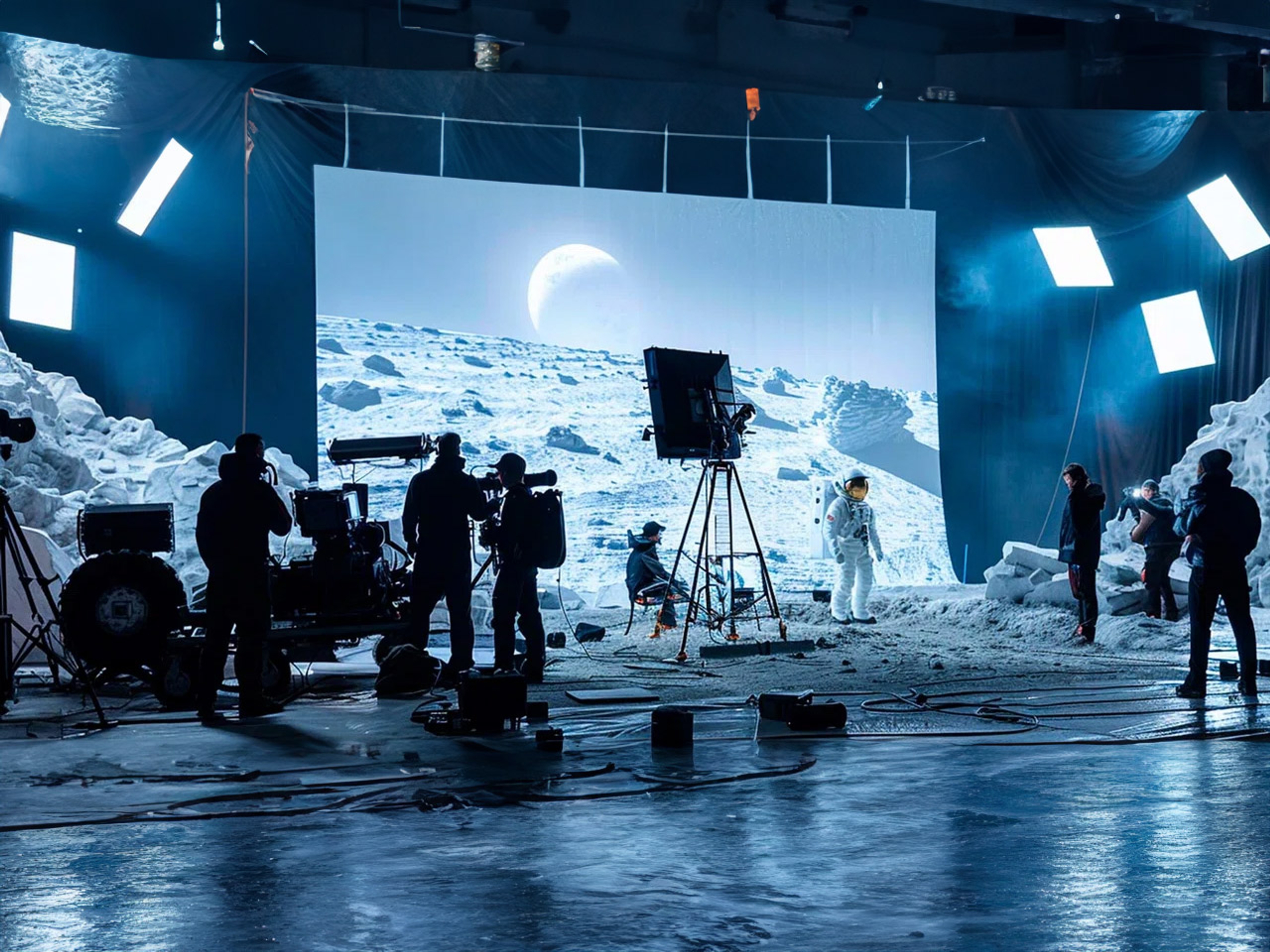 Escenografía de una película de un astronauta