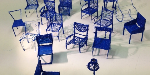 Sillas 3d azules