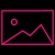Icono montañas de color rosa