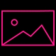 Icono montañas de color rosa
