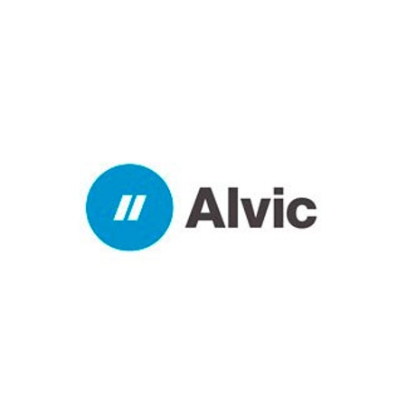Logotipo de Alvic en negro sobre un fondo blanco
